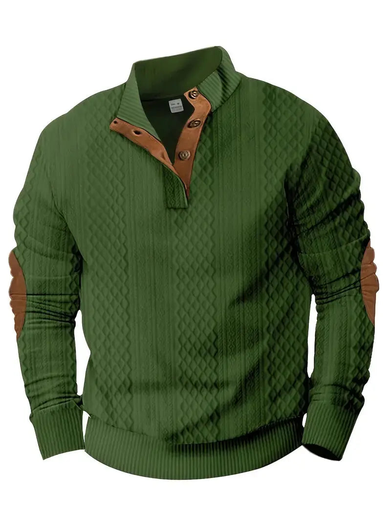 Heren Outdoor Trui Gebreid met Patches Logan
