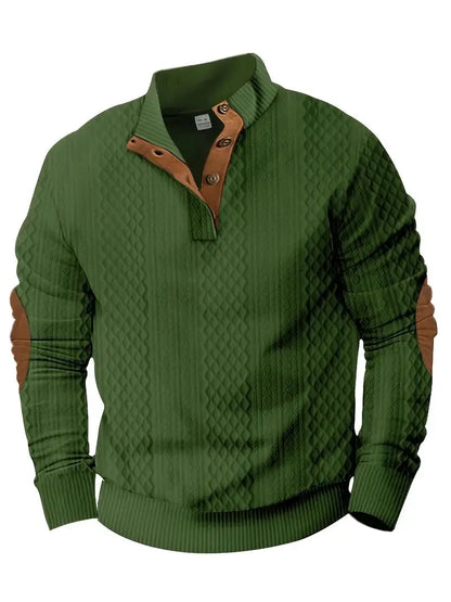 Heren Outdoor Trui Gebreid met Patches Logan