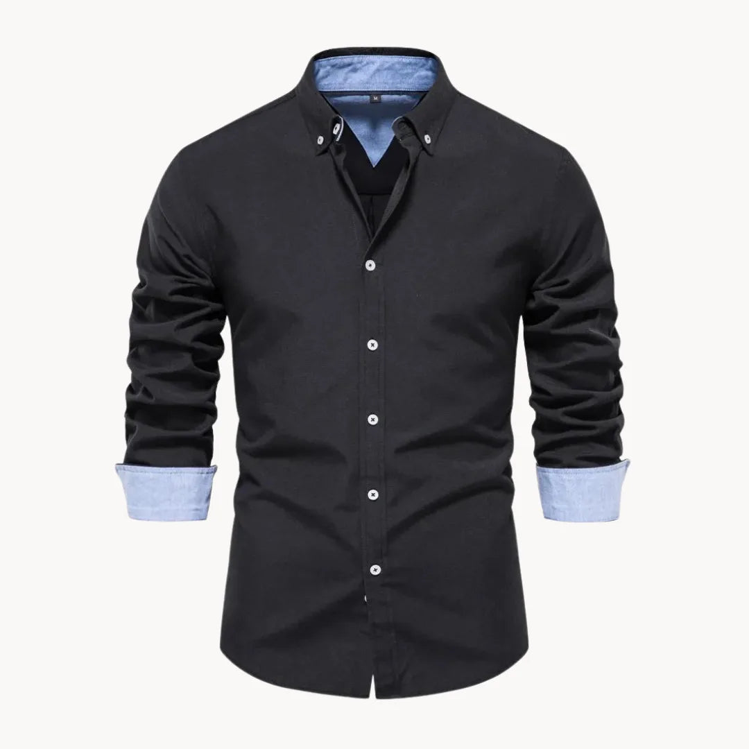 Heren Overhemd Button-Down Kraag Lange Mouwen - Mode Vibes