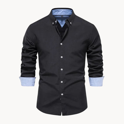 Heren Overhemd Button-Down Kraag Lange Mouwen - Mode Vibes