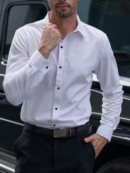 Overhemd met geometrisch patroon en slim fit