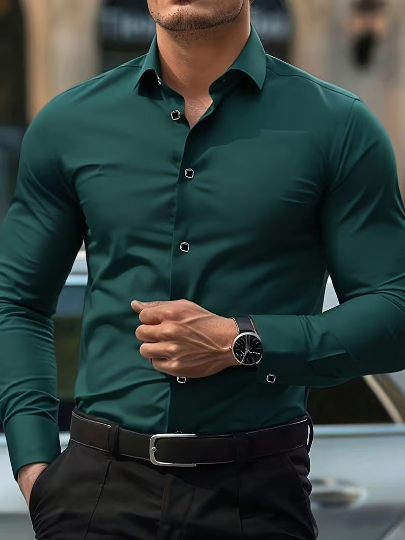 Overhemd met geometrisch patroon en slim fit