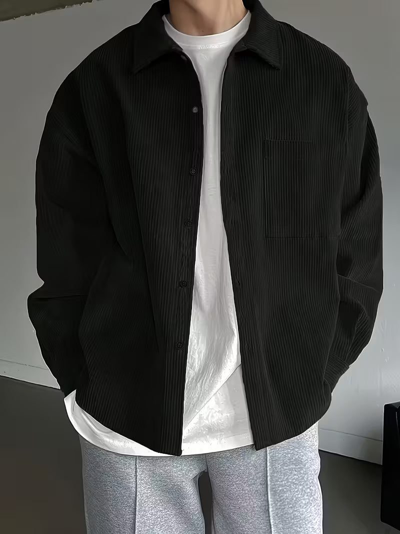 Losse Fit Overhemd met Puntkraag voor Mannen - Mode Vibes