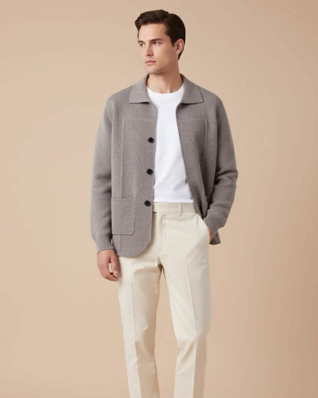 Kashmir Overhemd Met Knoopsluiting 100% Cashmere - Mode Vibes