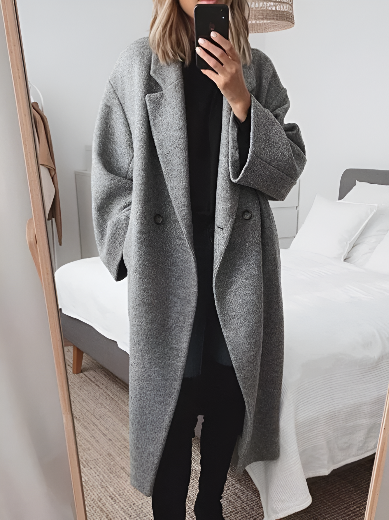 Oversized Jas Dubbele Knoopsluiting Dames - Mode Vibes