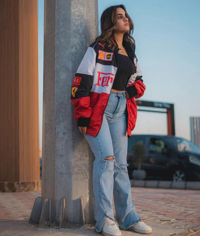Oversized Jas met Rits en Opstaande Kraag Dons - Mode Vibes
