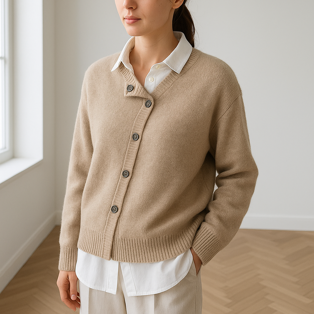 Kasjmier Knoopvest Oversized met V-hals - Mode Vibes