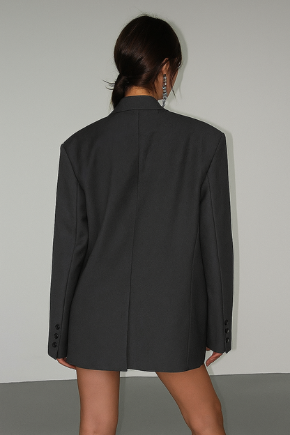 Oversized lange blazer met reverskraag