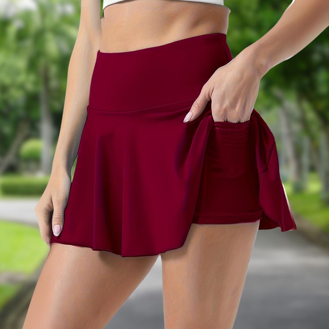 Sportieve Skort met Ingebaakte Short en Zijzakjes