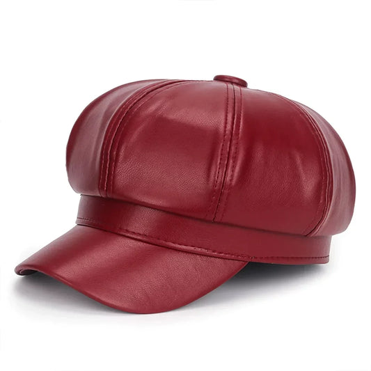 Leren Baret Stijlvolle Heren Accessoire - Mode Vibes