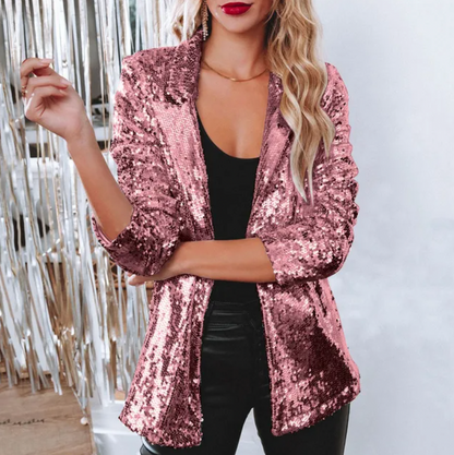 Paillette Glamour Dames Blazer | Lichtgewicht en Elegant 10