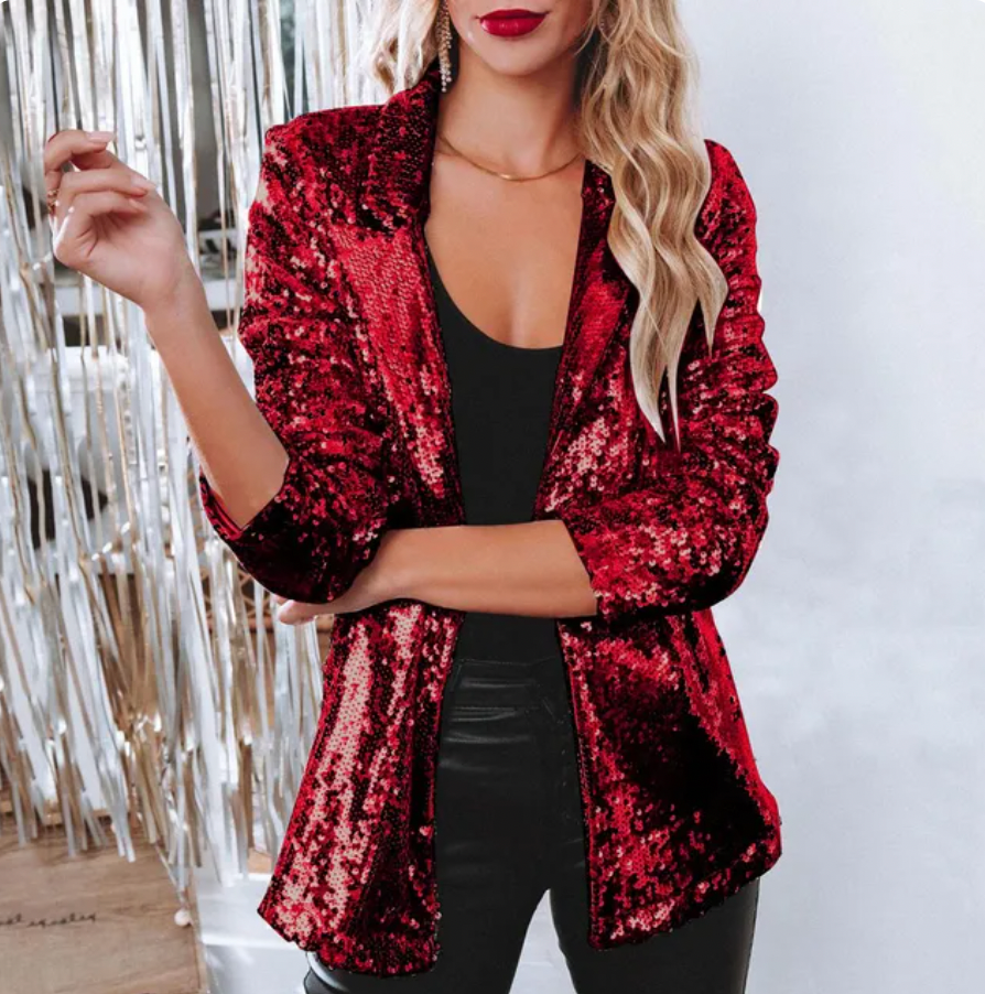 Paillette Glamour Dames Blazer | Lichtgewicht en Elegant 9