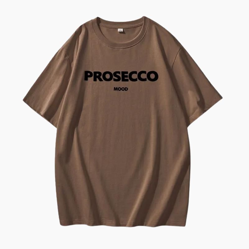 Papavero | T-shirt oversize alla moda con stampa Prosecco