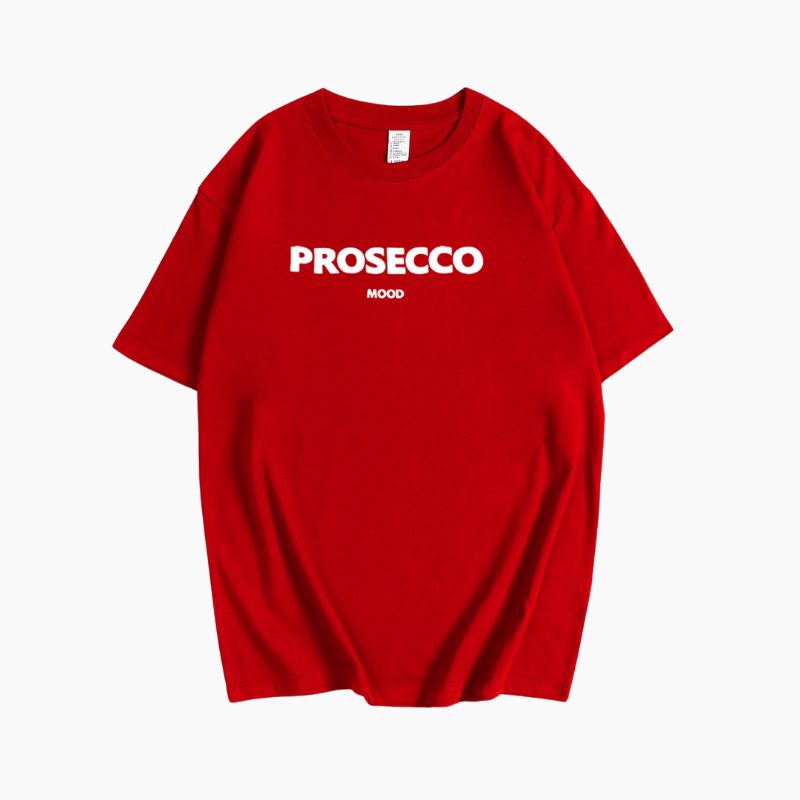 Papavero | T-shirt oversize alla moda con stampa Prosecco
