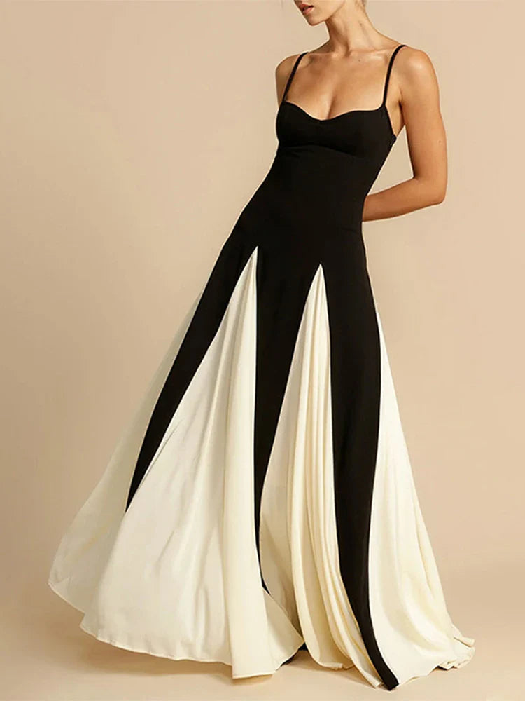 LuxeLana Verleidelijke Patchwork Maxi Jurk