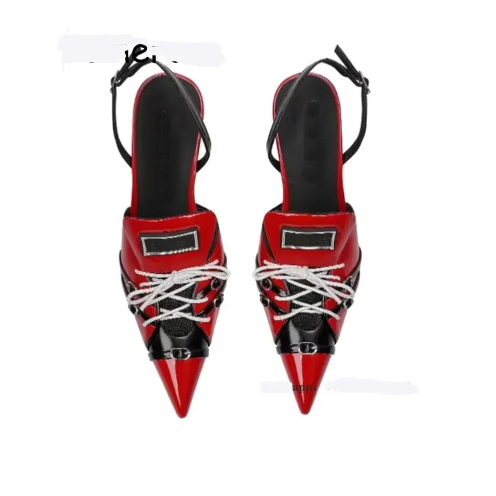 Patchwork Sandalen met Hak - De Perfecte Mix van Stijl en Comfort!
