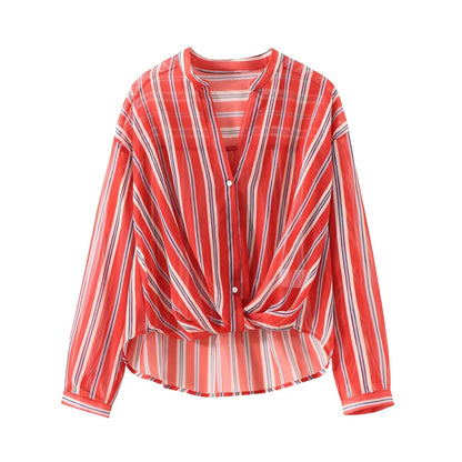 Zomerse Streepblouse met Knoopjes