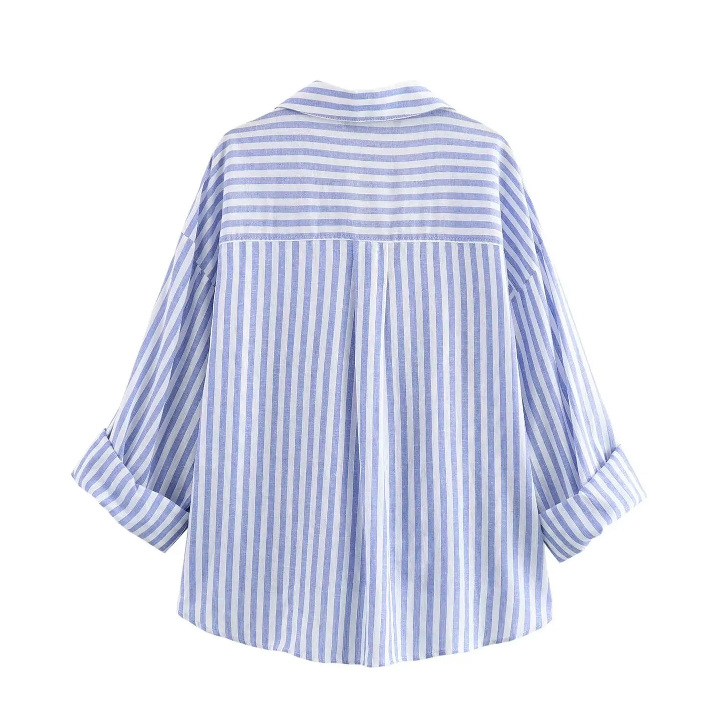 ZomerGloed Blauw Gestreepte Shirt