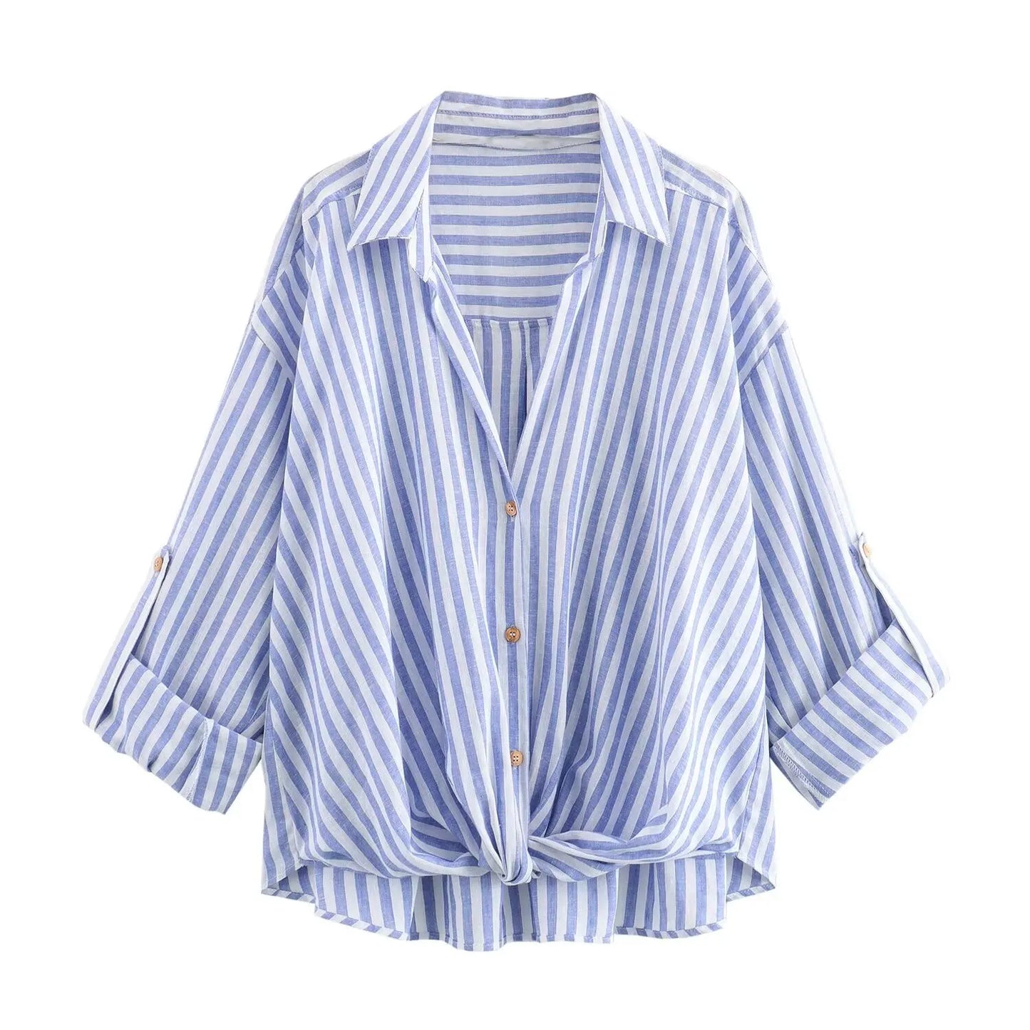ZomerGloed Blauw Gestreepte Shirt