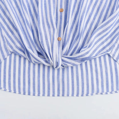 ZomerGloed Blauw Gestreepte Shirt