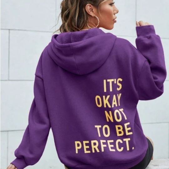 Dames Hoodie Warm Met Statement Print en Tijdloze Stijl