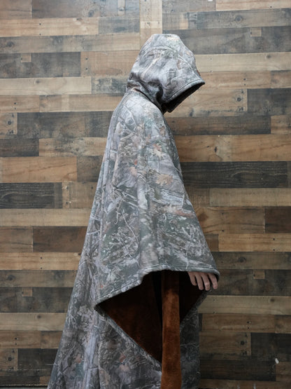 Fleece Poncho met Capuchon Luxe Warm en Zacht