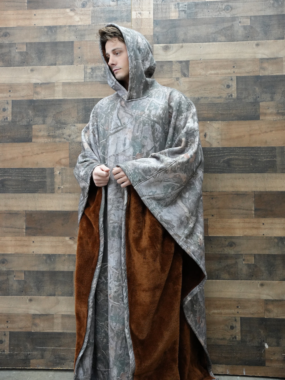 Fleece Poncho met Capuchon Luxe Warm en Zacht