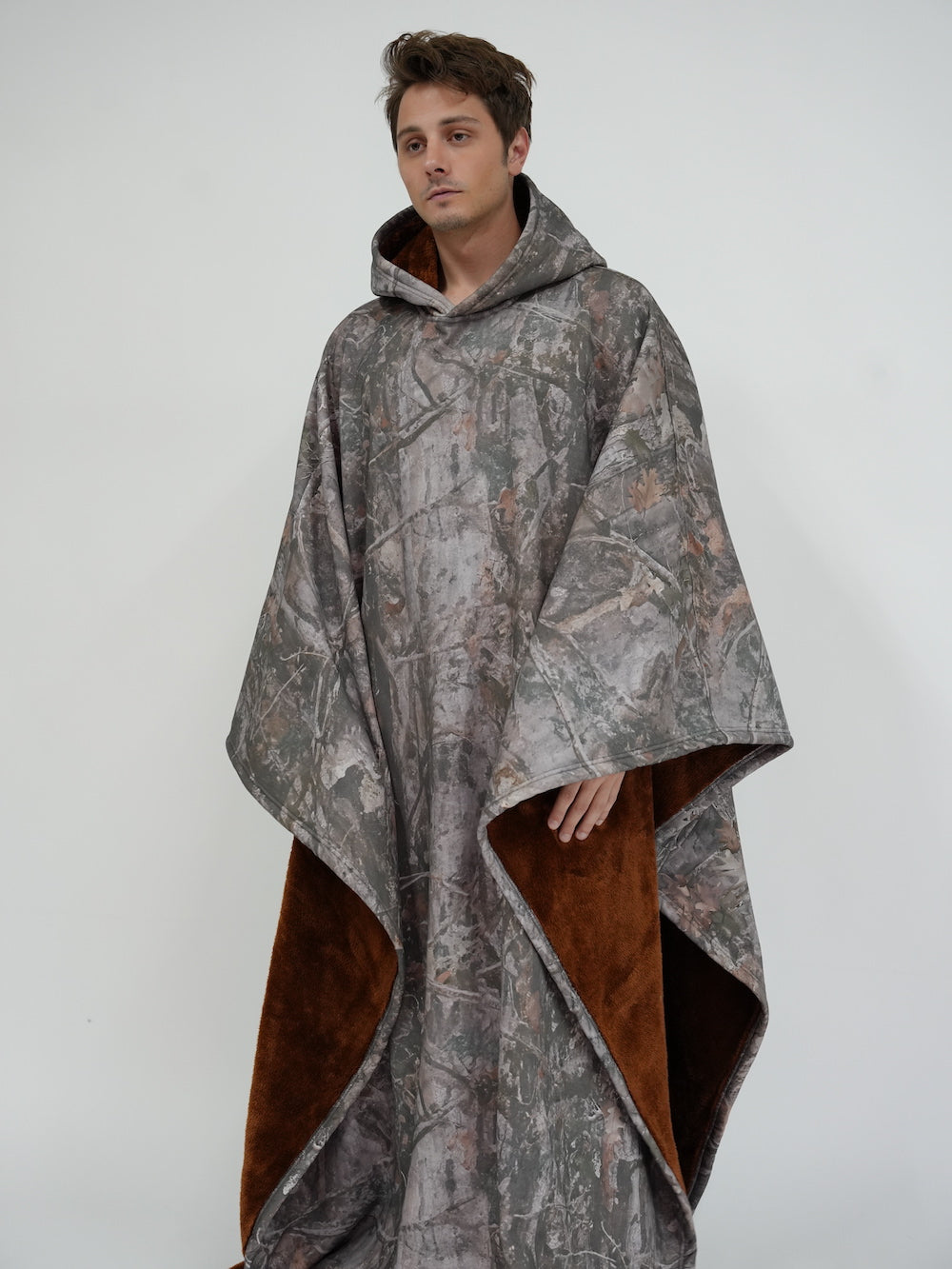 Fleece Poncho met Capuchon Luxe Warm en Zacht