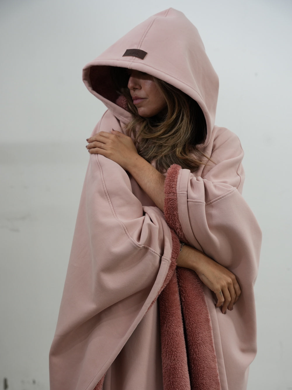 Fleece Poncho met Capuchon Luxe Warm en Zacht