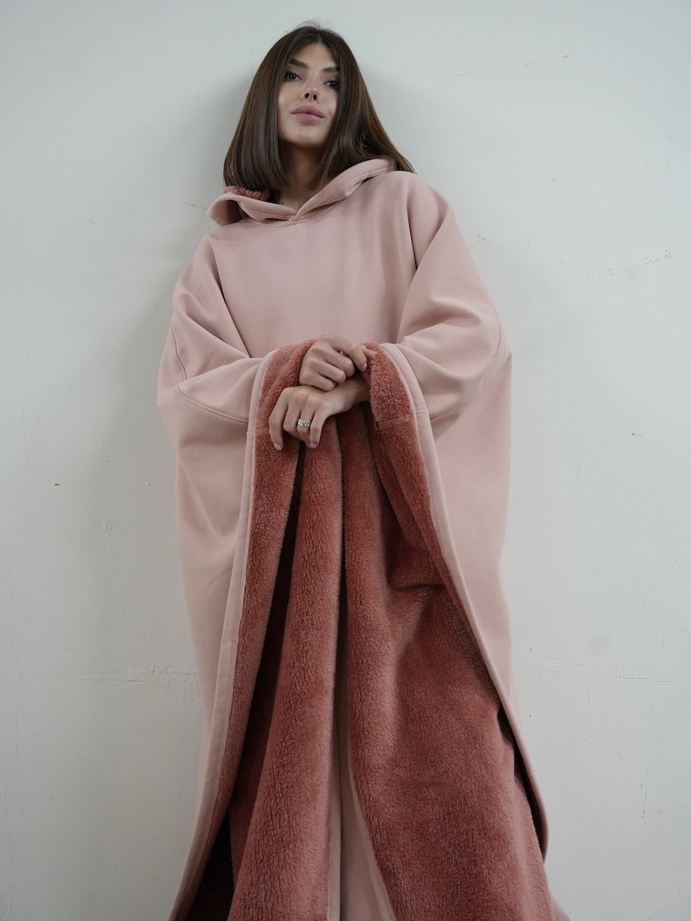 Fleece Poncho met Capuchon Luxe Warm en Zacht