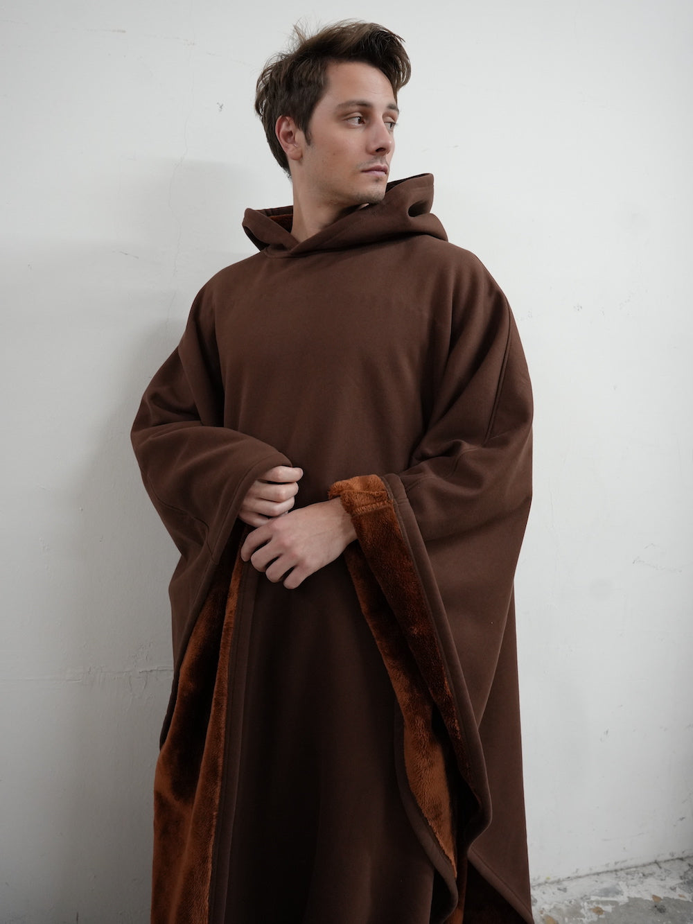 Fleece Poncho met Capuchon Luxe Warm en Zacht