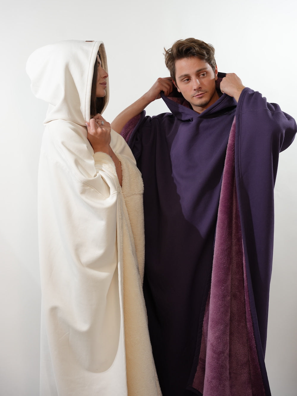 Fleece Poncho met Capuchon Luxe Warm en Zacht