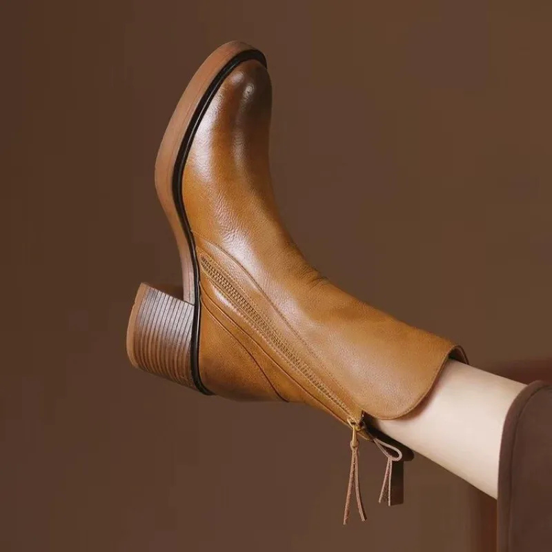 Cowboy Laarzen Dames Zwarte Blockhak Moderne Stijl