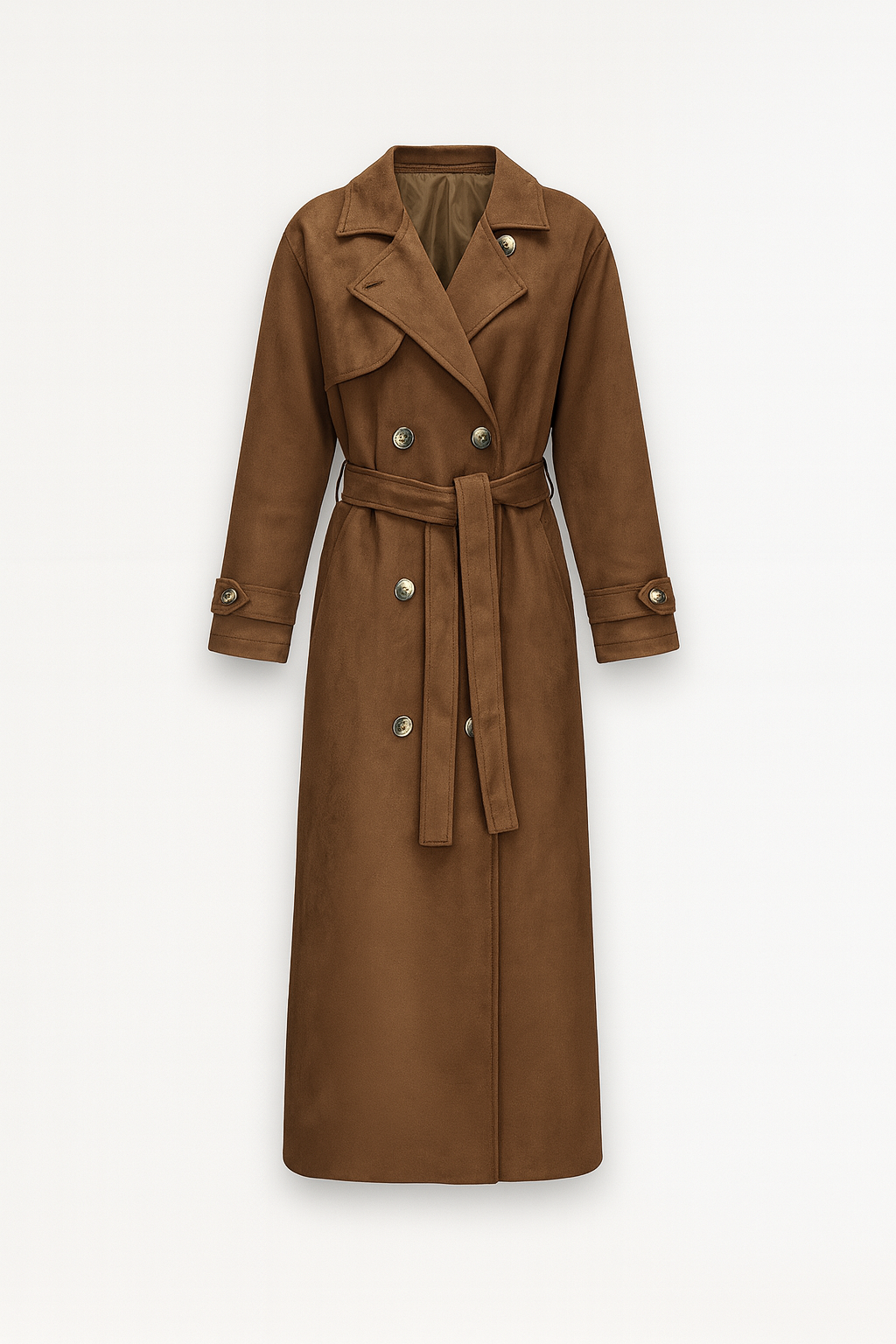 Dames Trenchcoat Lange Oversized Imitatiesuède