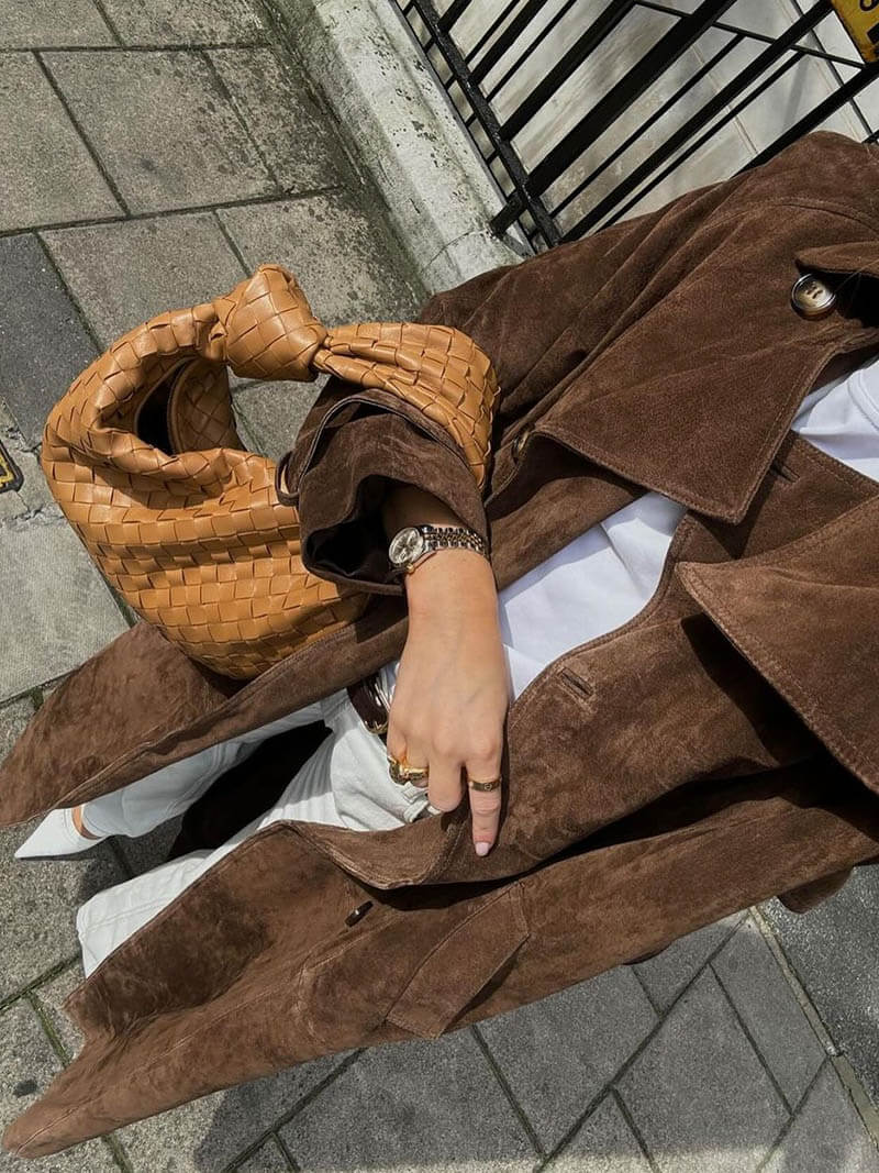 Dames Trenchcoat Lange Oversized Imitatiesuède