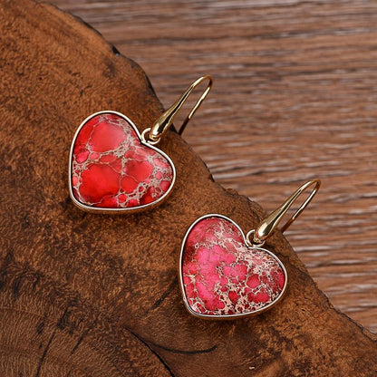 Jaspis Oorbellen Rood Sienna Kleurig