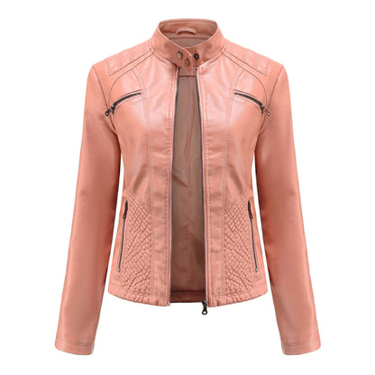 Dames Leren Jas met Tijdloze Elegante Look