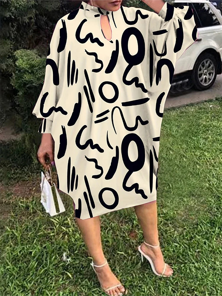 Luminea Plus Size Zomerjurk met Skeletpatroon