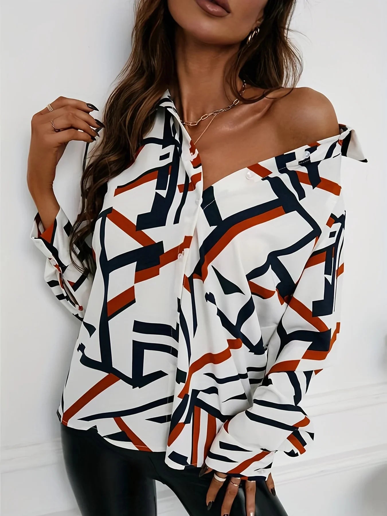 Plus Size Geometrische Print Blouse