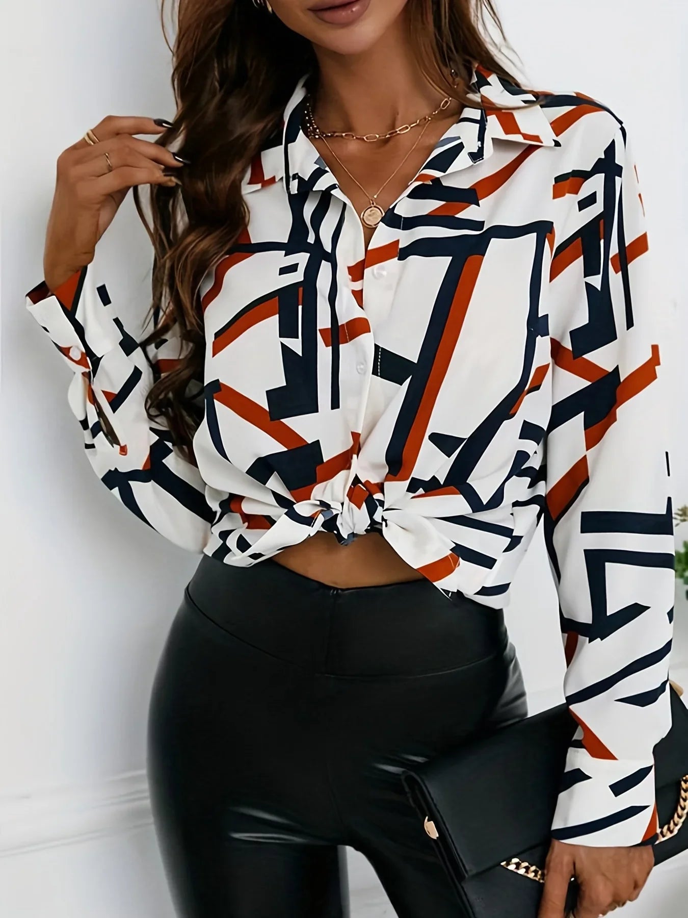 Plus Size Geometrische Print Blouse