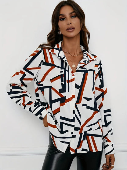Plus Size Geometrische Print Blouse
