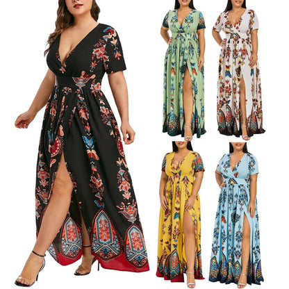 Vlinder Print Plus Size Lange Jurk Butterfly Chic