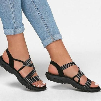 Zomersandalen met Kruisbandontwerp Elegante Damesandalen