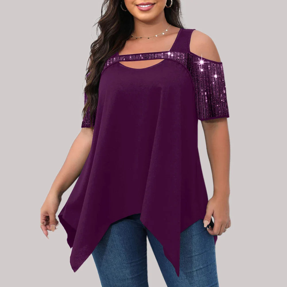 Plus Size Casual Zomer T-Shirt van Fashionista