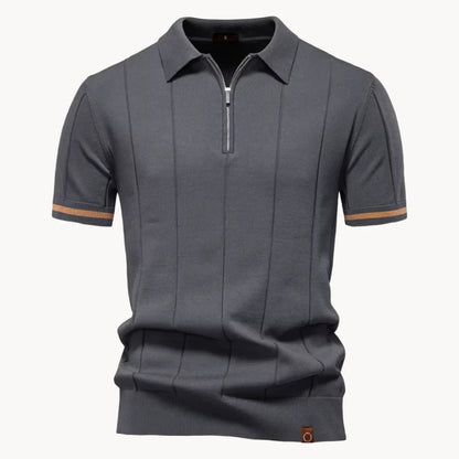 Polo met korte rits en klassieke kraag