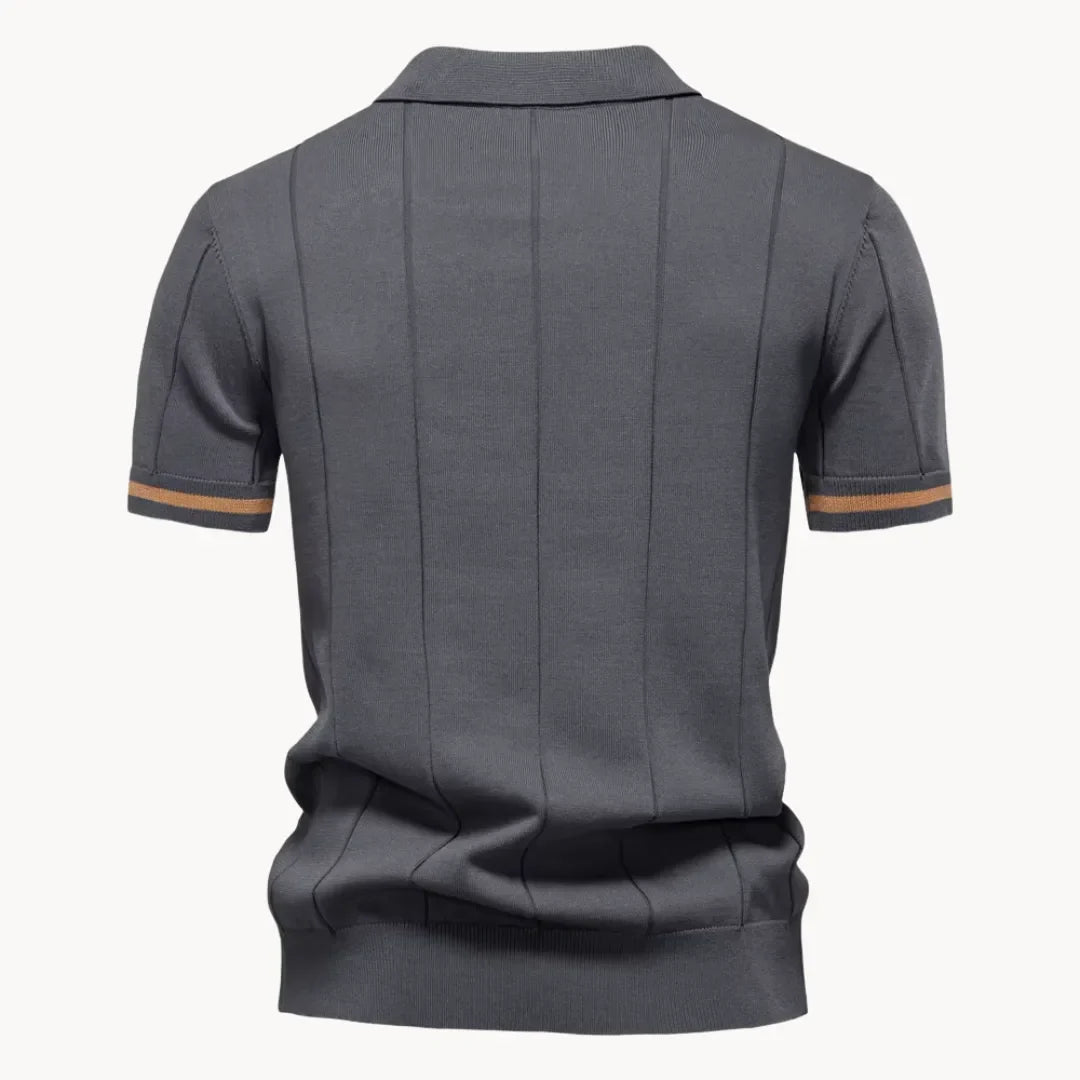 Polo met korte rits en klassieke kraag