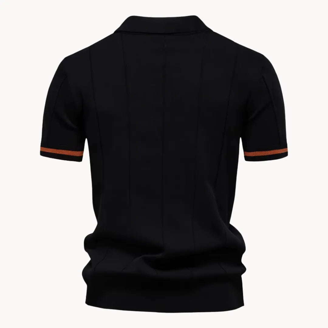 Polo met korte rits en klassieke kraag