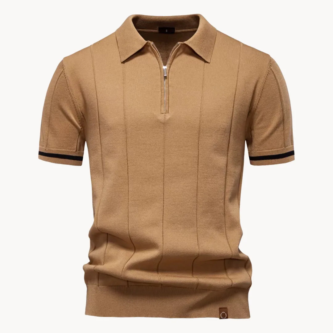 Herenshirt Polo Klassieke Kraag Korte Rits - Mode Vibes