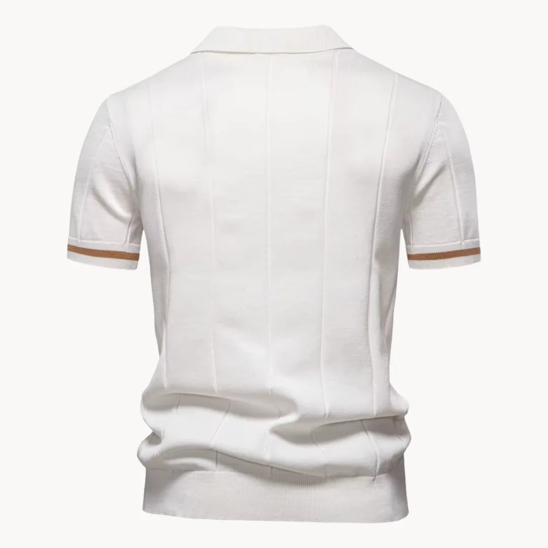 Polo met korte rits en klassieke kraag