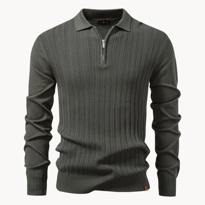 Heren Polo Korte Mouw Rib Gebreid - Mode Vibes